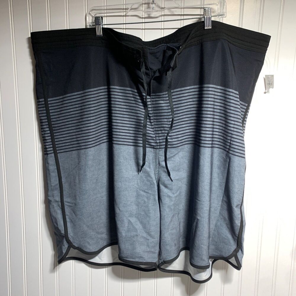 Old‎ Navy Gray Black Polyester Swimming Board Shorts Men's Size 54 NWT